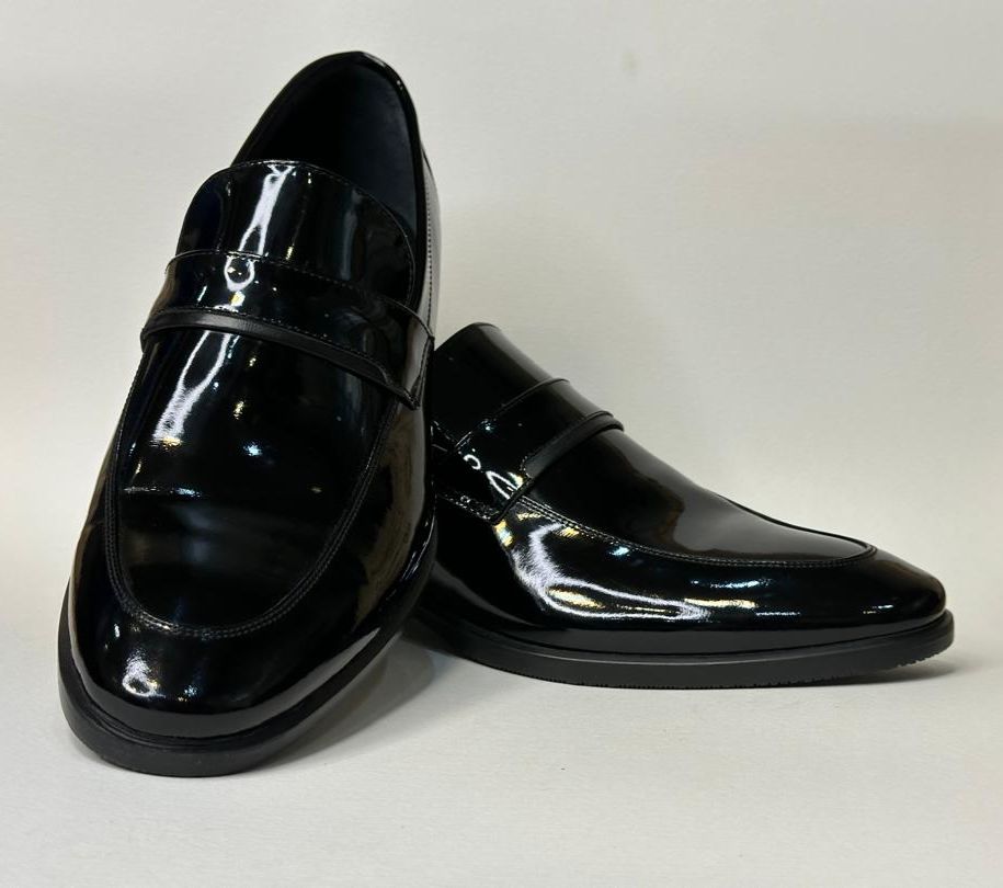 کفش چرم طبیعی مشکی مردانه مجلسی طرح 1129 2